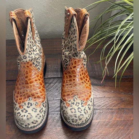 Ariat Fatbaby Women’s Boots. Leopard/Leather Outer. Size 8B - Picture 4 of 9